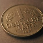 A close up of a coin on a table