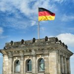 a building with a flag on top of it