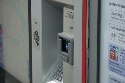 a close up of a machine with a key board