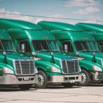 green and white vintage truck