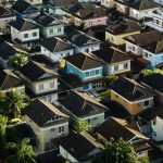 aerial view of suburban neighborhood houses